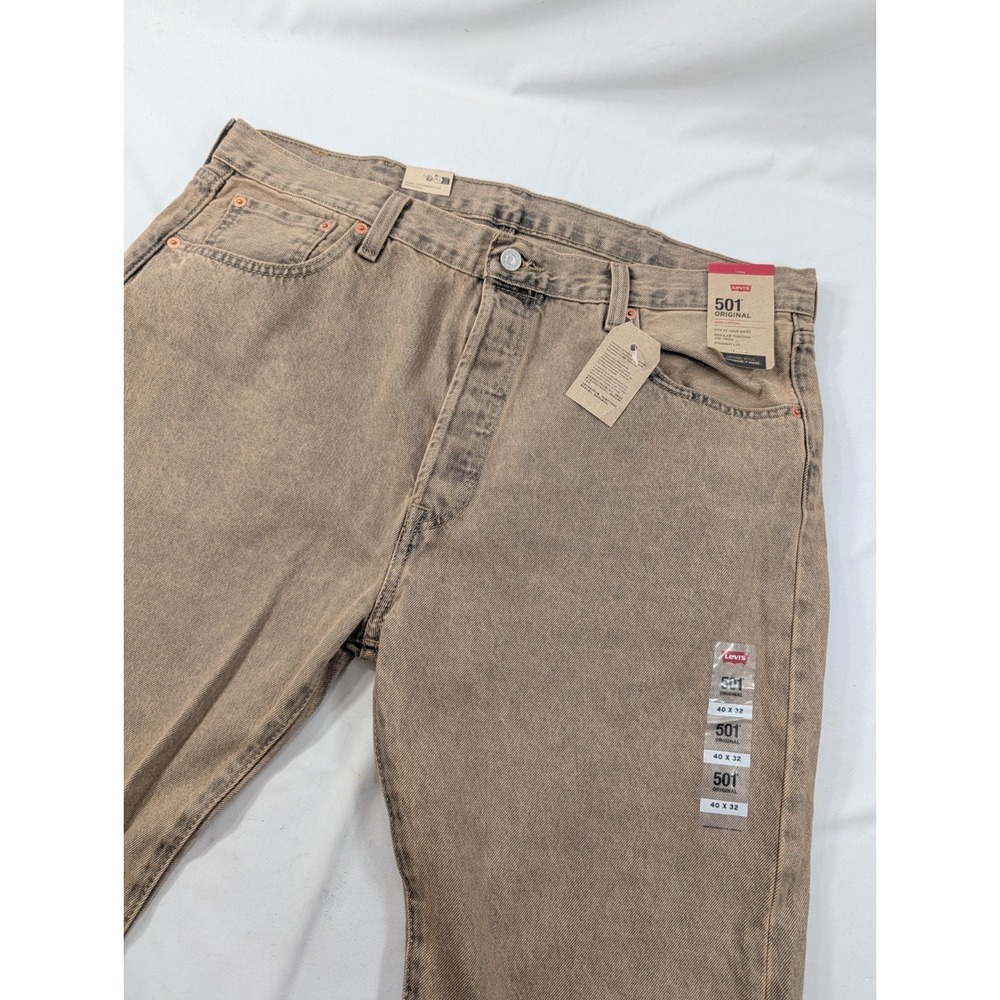 New Levis 501 Jeans Men's 40X32 Original Button Fly Color Mute Gray Brownish